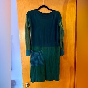 Colorblock Gudrun Sjoden Green Sweater Dress